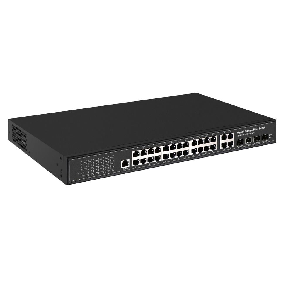 24 ports managed POE switch full gigabit with 4 SFP 3