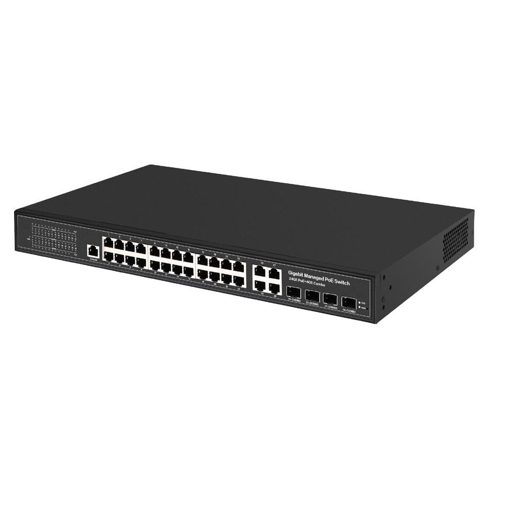 24 ports managed POE switch full gigabit with 4 SFP 4