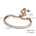 Rose gold elastic fabric chain link bracelet gifts for women NSB703STRGZD 2