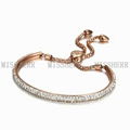 Rose gold elastic fabric chain link bracelet gifts for women NSB703STRGZD 1