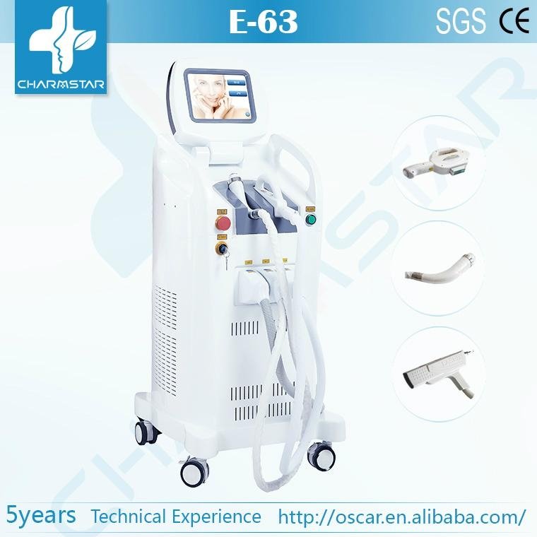 Elight ND YAG laser RF 3 in 1 hair removal beauty machine with 24 months warrant