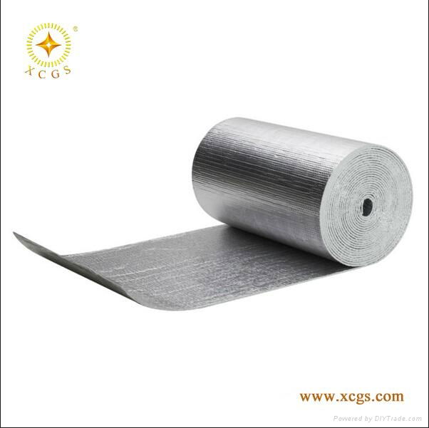 Aluminum foil reflective insulation with closed cell polyethylene foam backing 3