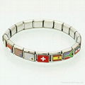 316L stainless steel national flag charm bracelet 1