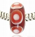 Silver Plated Core Logo Engraved Lampwork Murano Glass Bead 4