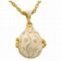 Wholesale Enamel Mini Faberge Egg Russian Egg Pendant 3