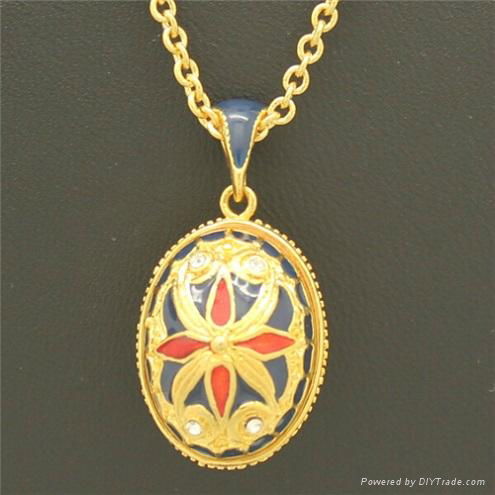 Wholesale Enamel Mini Faberge Egg Russian Egg Pendant 5