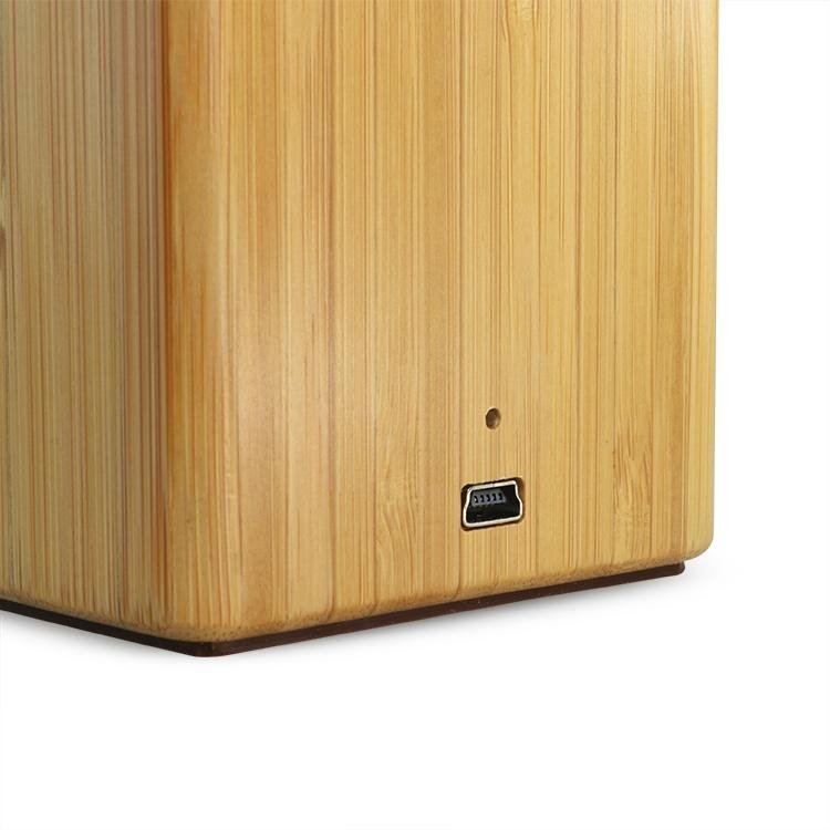 Hairong hight quality portable wireless mini Cube bamboo bluetooth speaker 3