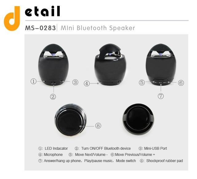 Hairong portable egg shape 3.0 EDR mini cute bluetooth speaker 3