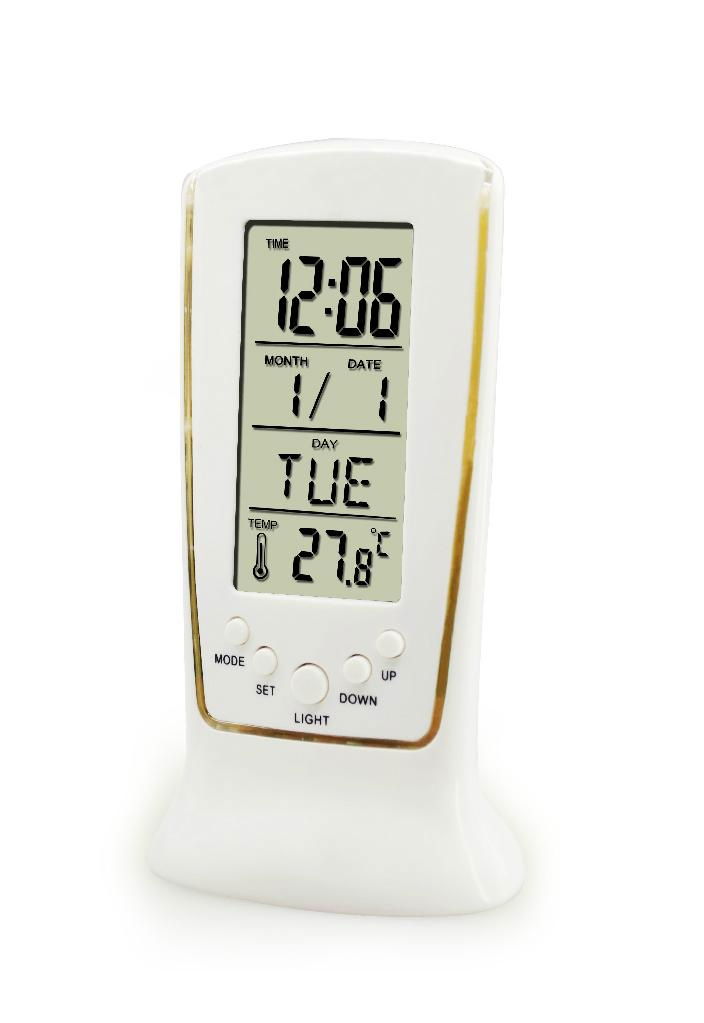 Modern alarm and calendar colored desktop LCD clocks wholesale 2