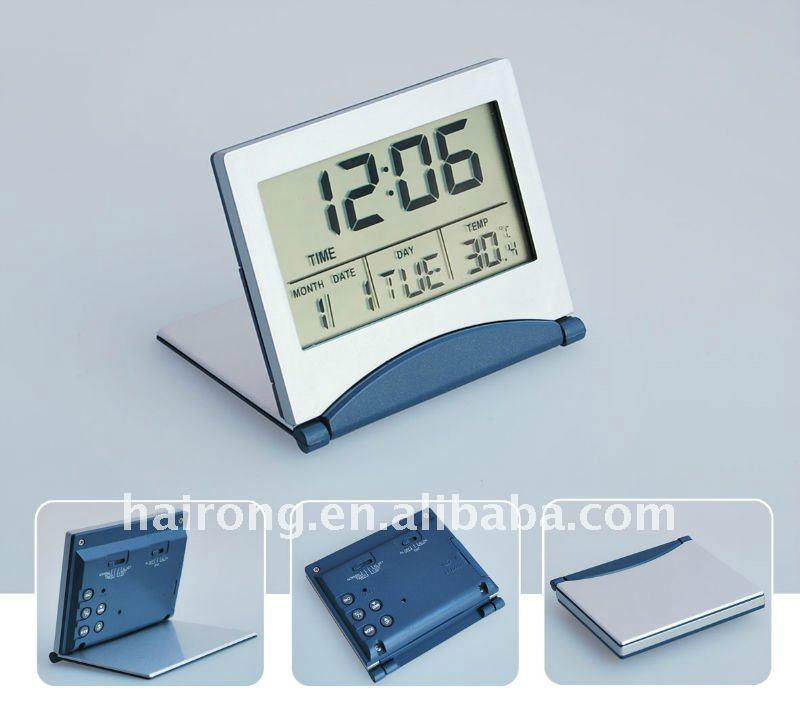 Hairong lowest price Digital travel clock with temperature display