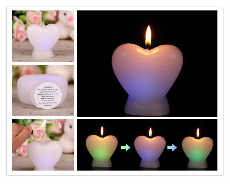 Color-changing Valentine's Day Heart Shape LED candles 3