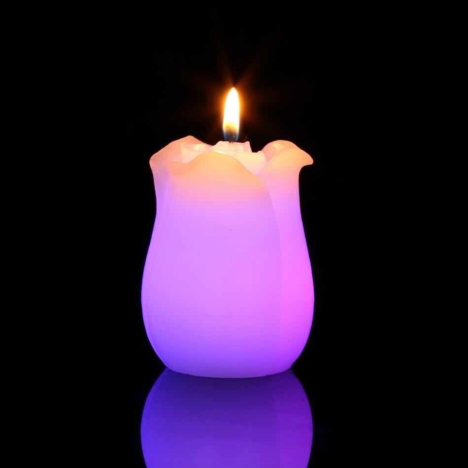 color-changing Valentine's Day Tulip  LED candles 5