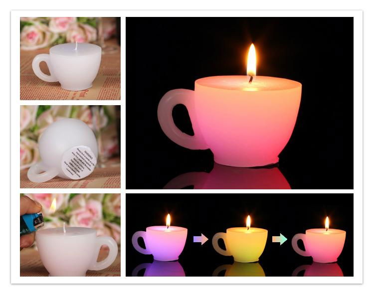 Battery operated Color changing Mug Shape LED candles