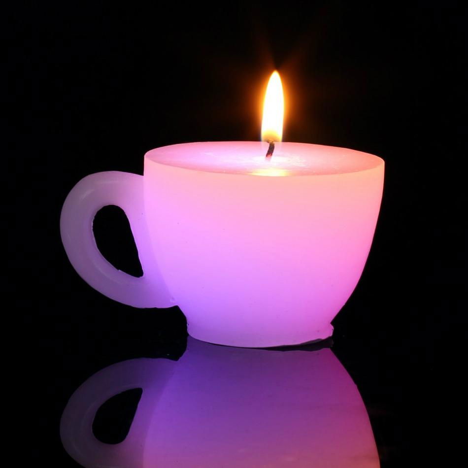 Battery operated Color changing Mug Shape LED candles 4