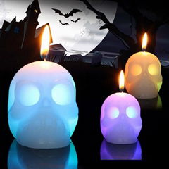 Halloween Skull Shape Color-changing LED candle