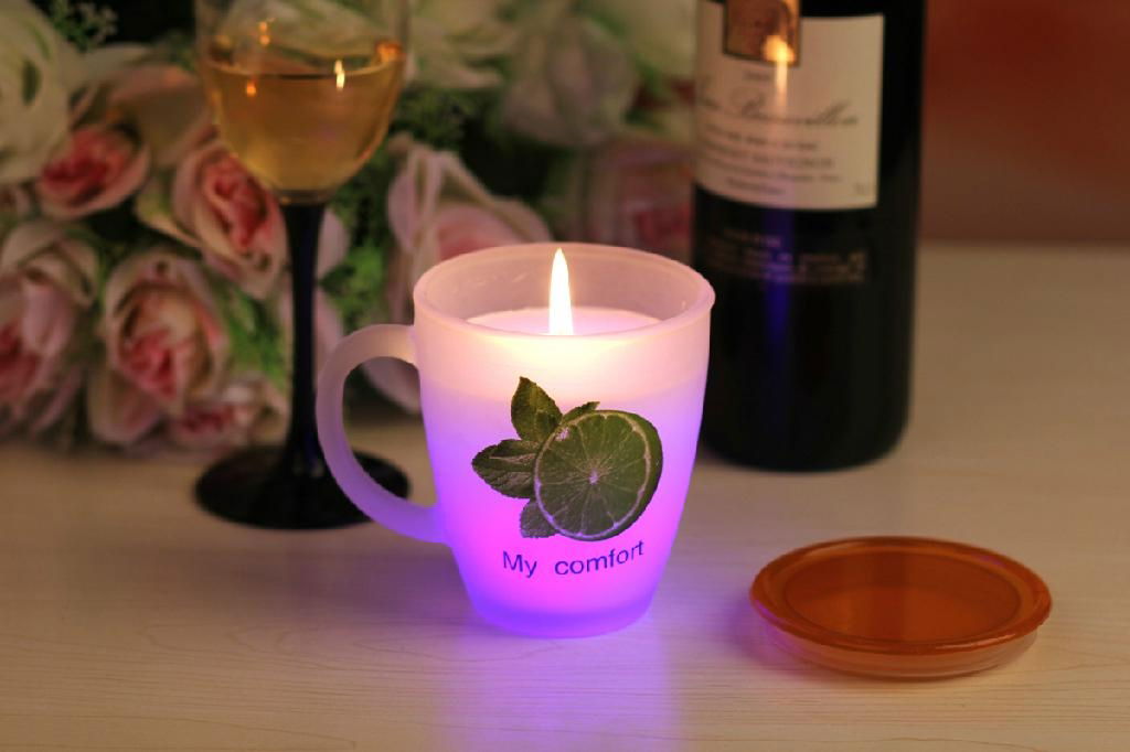 LED mug candle with cover and handle: good promotion gift!  2