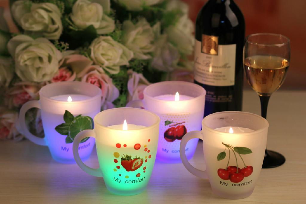 LED mug candle with cover and handle: good promotion gift! 