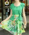 2014 new women's chiffon dress Floral Casual Slim dress skirt