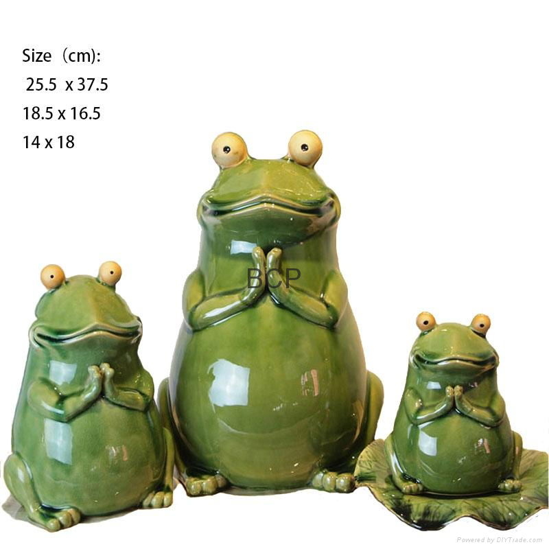 Craft frog pottery home decor gift 2