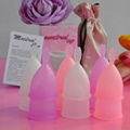 FDA material Protable folding collapsible silicone menstrual cup for travel