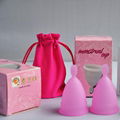 FDA material Protable folding collapsible silicone menstrual cup for travel