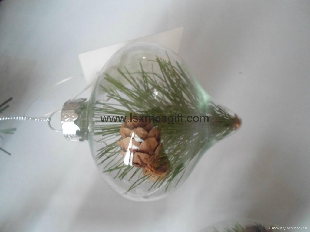 Hand Made Wholesale Clear Glass Christmas Ball Ornaments LSG/803