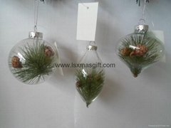 Hand Made Wholesale Clear Glass Christmas Ball Ornaments 