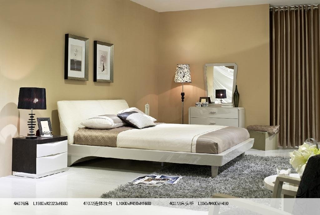 New Bedroom Furniture High gloss Bed 2