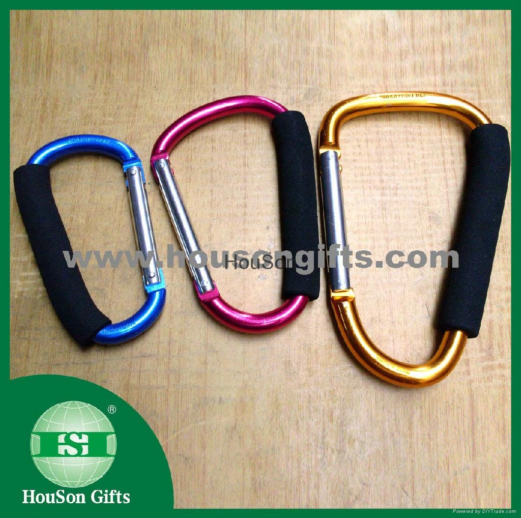 D shape Aluminum large carabiner big carabiner hook with handle HSCH
