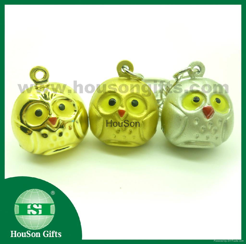 Christmas brass owl jingle bell 2