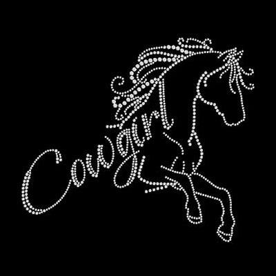 Colt and Horse Head Equestrian Rhinestone Heat Transfer 2