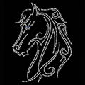 Colt and Horse Head Equestrian Rhinestone Heat Transfer 4