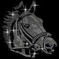 Colt and Horse Head Equestrian Rhinestone Heat Transfer