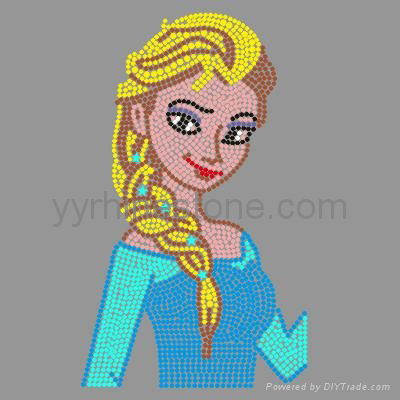 Frozen Anna Elsa  Rhinestone transfers Motif For Tshirts  4