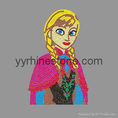 Frozen Anna Elsa  Rhinestone transfers Motif For Tshirts  5