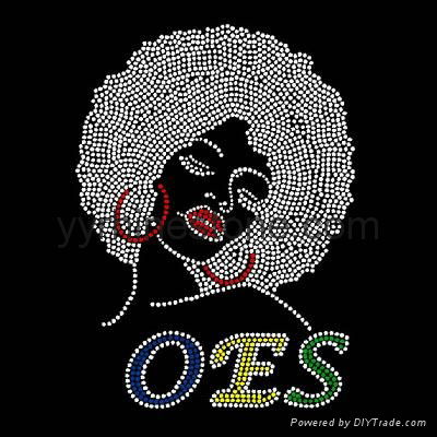 hot sale OES afro girl rhinestone transfers