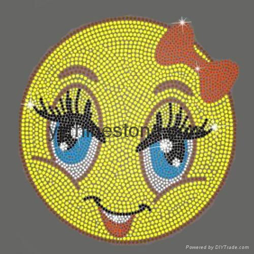 Smile Smiley Face Emoji rhinestone transfers  2