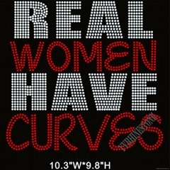 Real women have curves Rhinestone Transfer 