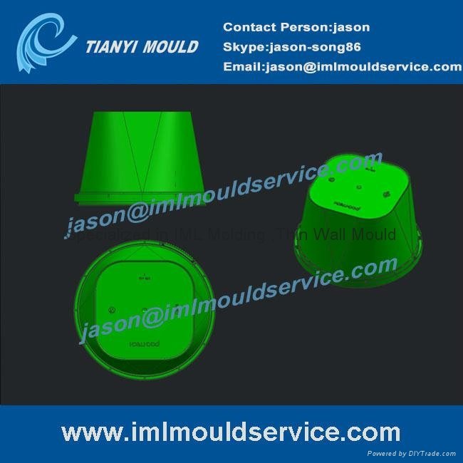 two cavites thinwall plastic cup injection mould 3