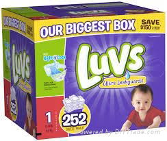 Original Luvs Ultra Leakguards Diapers, Size 1 (8-14 lbs) - 252 count