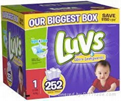 Original Luvs Ultra Leakguards Diapers, Size 1 (8-14 lbs) - 252 count