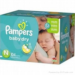 Grade A Pampers Baby Dry Diapers, Size Newborn, 104-Count