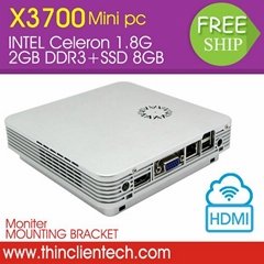  Thin Client mini pc X3700 desktop computer Intel Celeron 1037U Dual Core 1.8Ghz