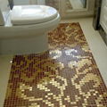 Damasco Oro Rosso Waterproof Golden and Red Glass Mosaic Bathroom Floor Tile