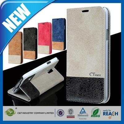 C&T Leather flip cell phone case for galaxy note 4 3