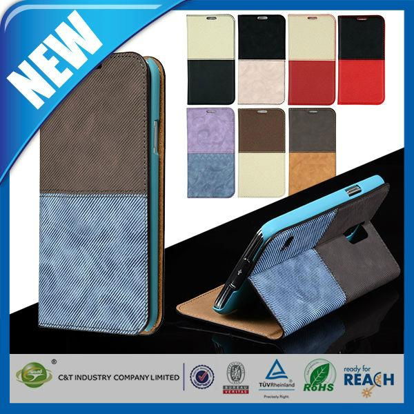 C&T Leather flip cell phone case for galaxy note 4 5