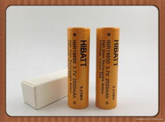 Hibatt rechargeable li-ion 18650 3.7V 2500mAh best for vapers mod