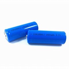 Button top lithium ion battery ICR18500 1400mah 3.7v for flash light 