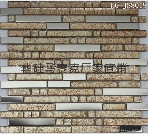 不鏽鋼金箔水晶玻璃馬賽克 2