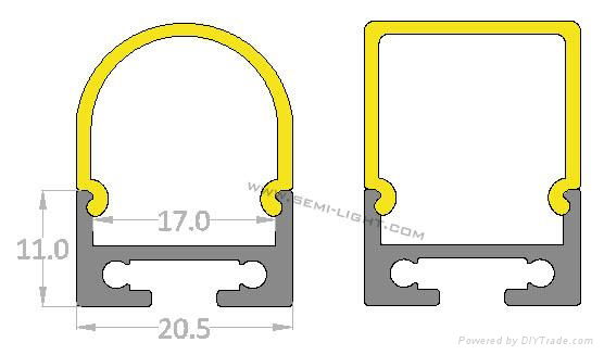 led pendant light profile&aluminum profile for LED strips or led rigid bars 2